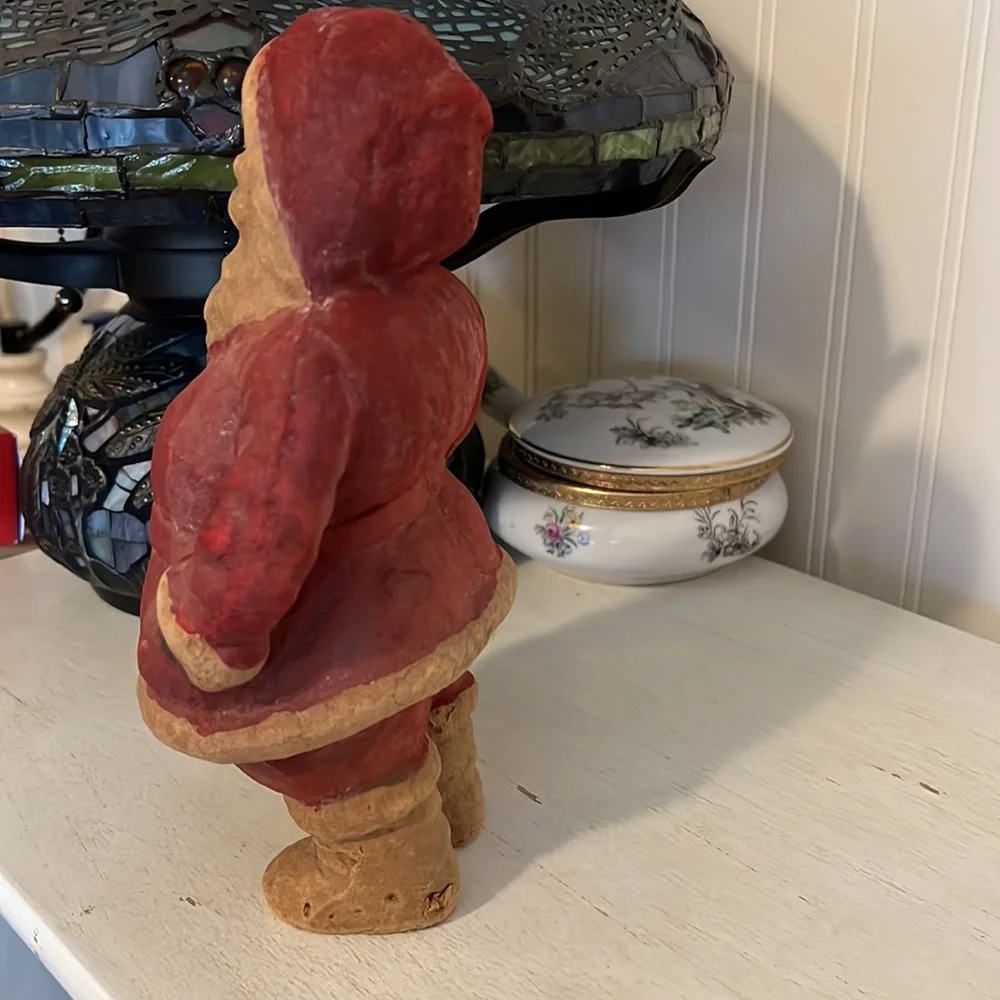 RARE Antique paper pulp Santa 1920’s 9.5” tall